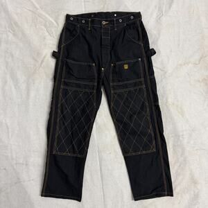 Kapital Lumber Double Knee Carpenter Pants Black Size 3 Large 33x28 Japan